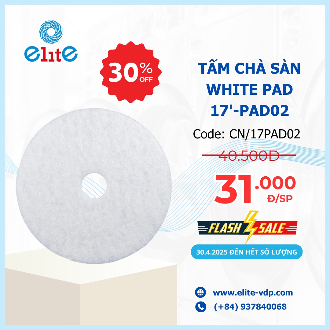 Tấm Chà Sàn White Pad 17’ – PAD02