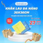 KHĂN LAU CAO CẤP TỪ SỢI MICROFIBER MÀU XANH DƯƠNG 36x36CM