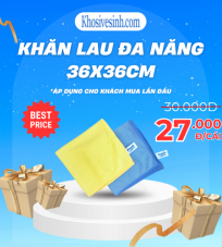 KHĂN LAU CAO CẤP TỪ SỢI MICROFIBER MÀU VÀNG 36x36CM