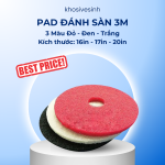 Pad chà sàn 3M - Size 16in, 17in, 20in, Màu Đỏ - Đen - Trắng (thùng 5 miếng)