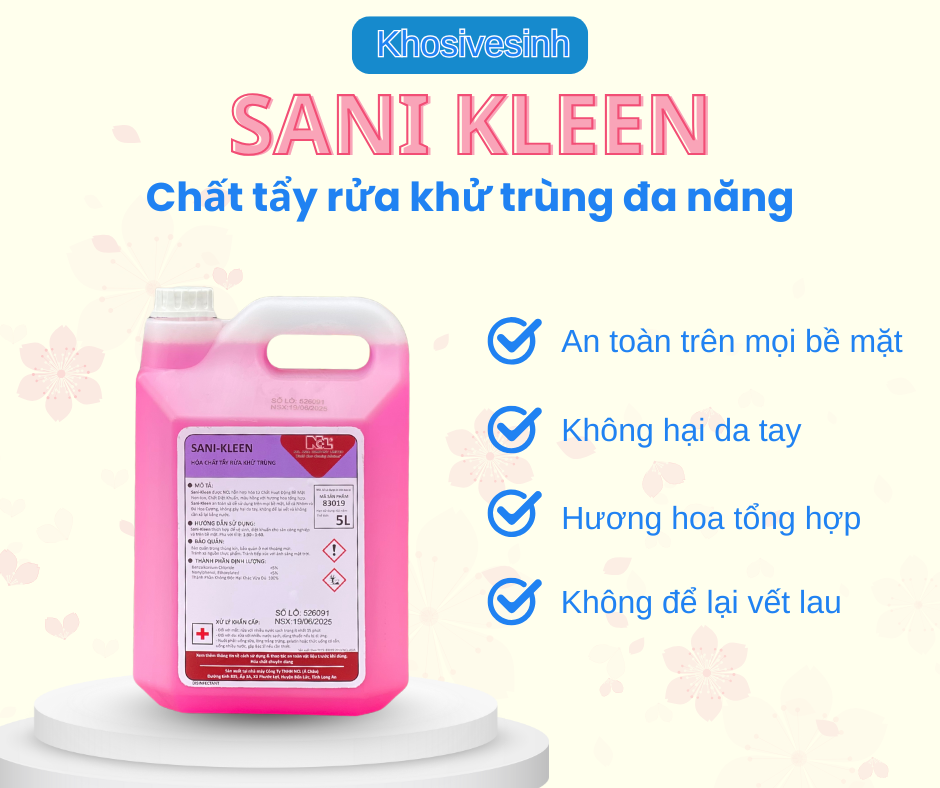 Hóa Chất Tẩy Rửa Đa Năng Sani-Kleen – Dùng Cho Mọi Bề Mặt, Khử Mùi, Khử Khuẩn