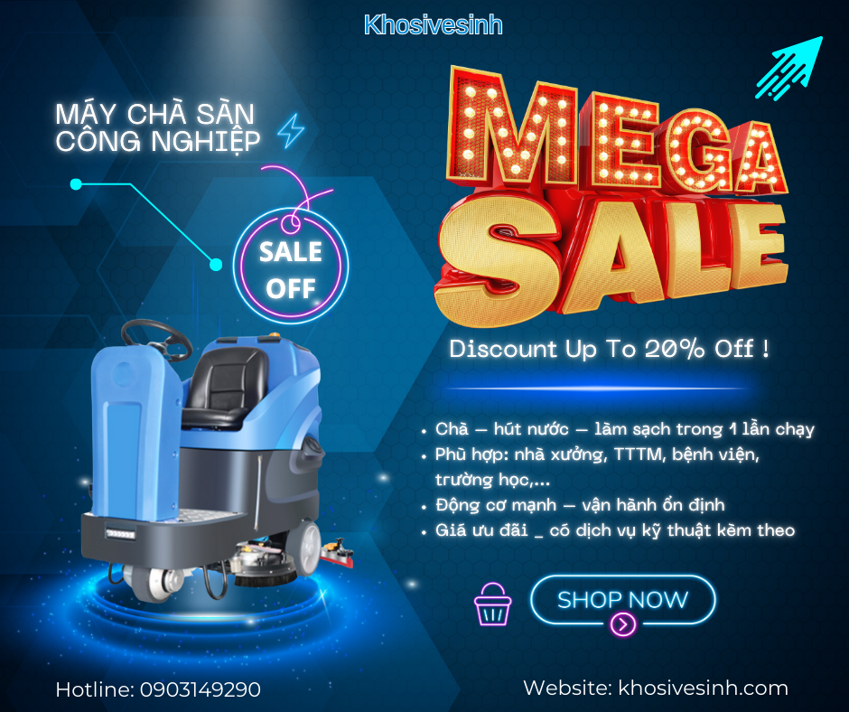 Máy Chà Sàn Công Nghiệp – Giải Pháp Làm Sạch Hiệu Quả Cho Nhà Xưởng & Công Trình