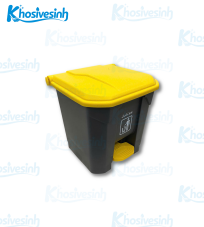 Thùng rác nhựa đạp chân 30L – Nắp vàng