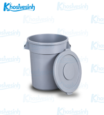 Thùng rác tròn nhựa B-102 – 120 lít – Màu xám
