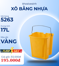 Xô bằng nhựa 17L màu vàng - Mã 5263