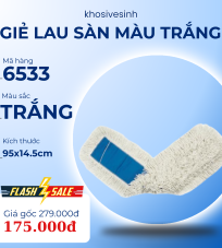 Giẻ lau sàn nhà 6533, màu trắng