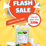 COMBO RỬA CHÉN: Nước rửa chén 5L, Miếng bọt biển, khăn lau, găng tay